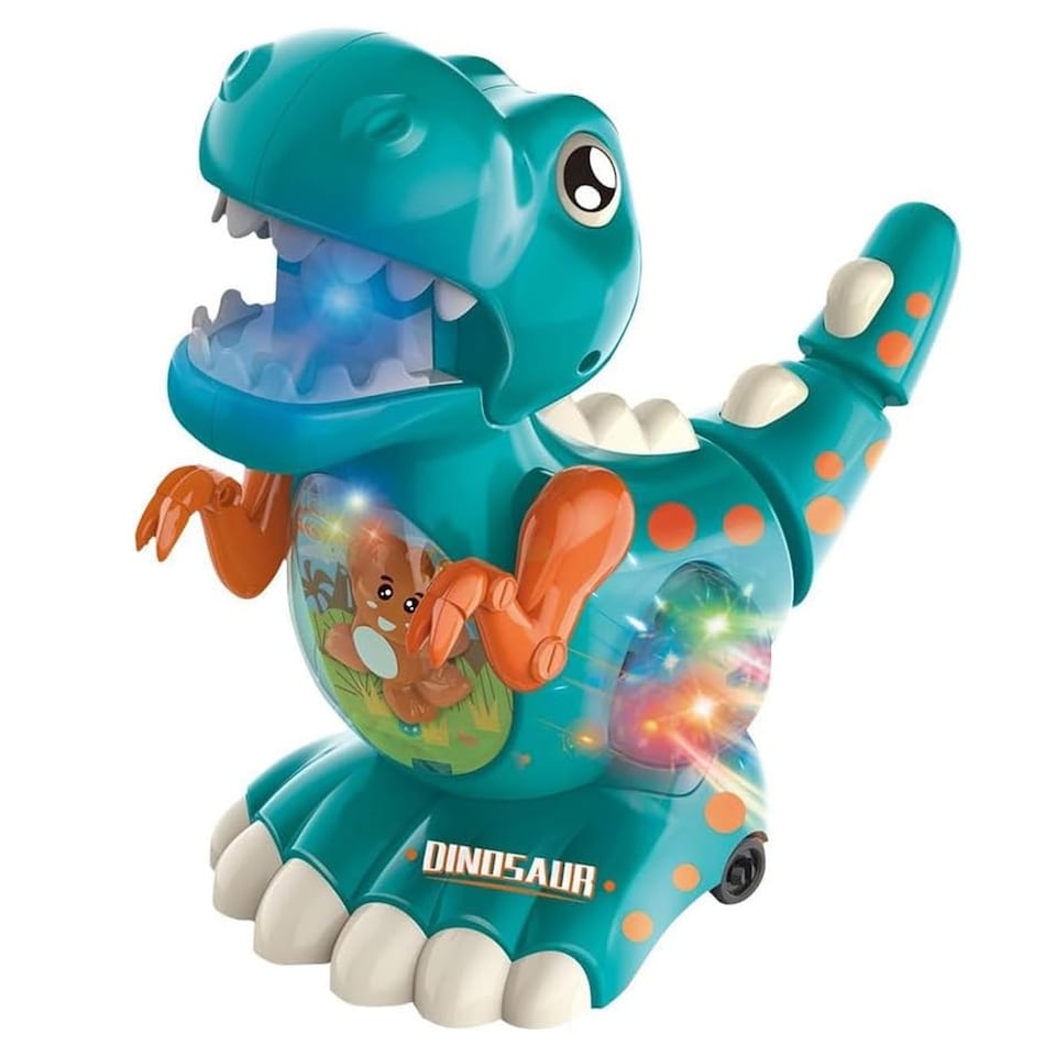 image 1 of Alivio Crawling Walking Dinosaur Baby Toy with Musical Lights for 1 to 2 Years Kids (Blue)