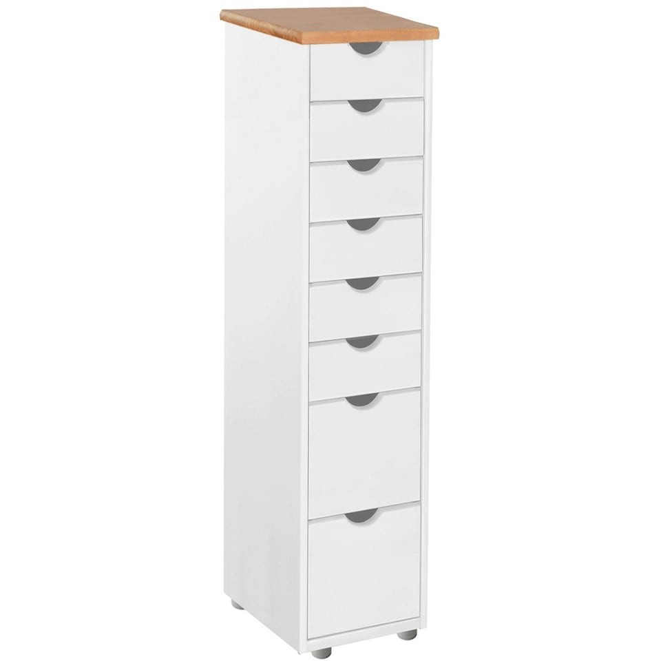 image 1 of Gava Chest 8Drawers  WhiteSt 34x39x102cm
