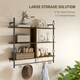 image 4 of HOMCOM Wall Shelf Unit with 4 Hooks for Living Room Rustic Brown