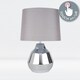 image 3 of First Choice Lighting Pair of Polished Chrome 39cm Touch Lamps with Grey Shades Chrome | Grey