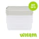 image 1 of Wham Clip 5x 13.2L Square Plastic Storage Boxes with Clip Lock Lids. Ideal for Home, Office, Toys & More - Clear/Stone | Cream | Stone | 5