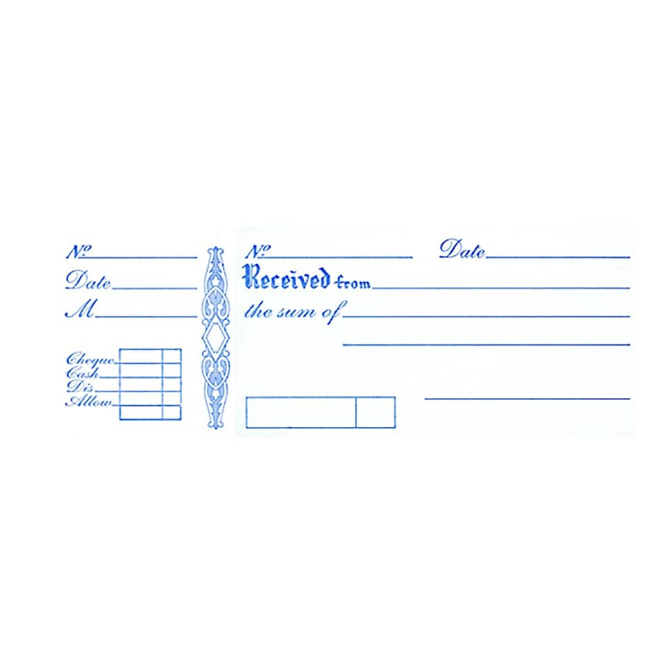 image 1 of Silvine Cheque Book Style 40 Sheets Receipt Book - Red - 3in x 8in