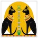 image 1 of Illustration of black egyptian cats with papyrus (Picutre Frame) White | XS