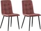 image 1 of Set of 2 Faux Suede Leather Dining Chairs Henri Pink by MCC Direct