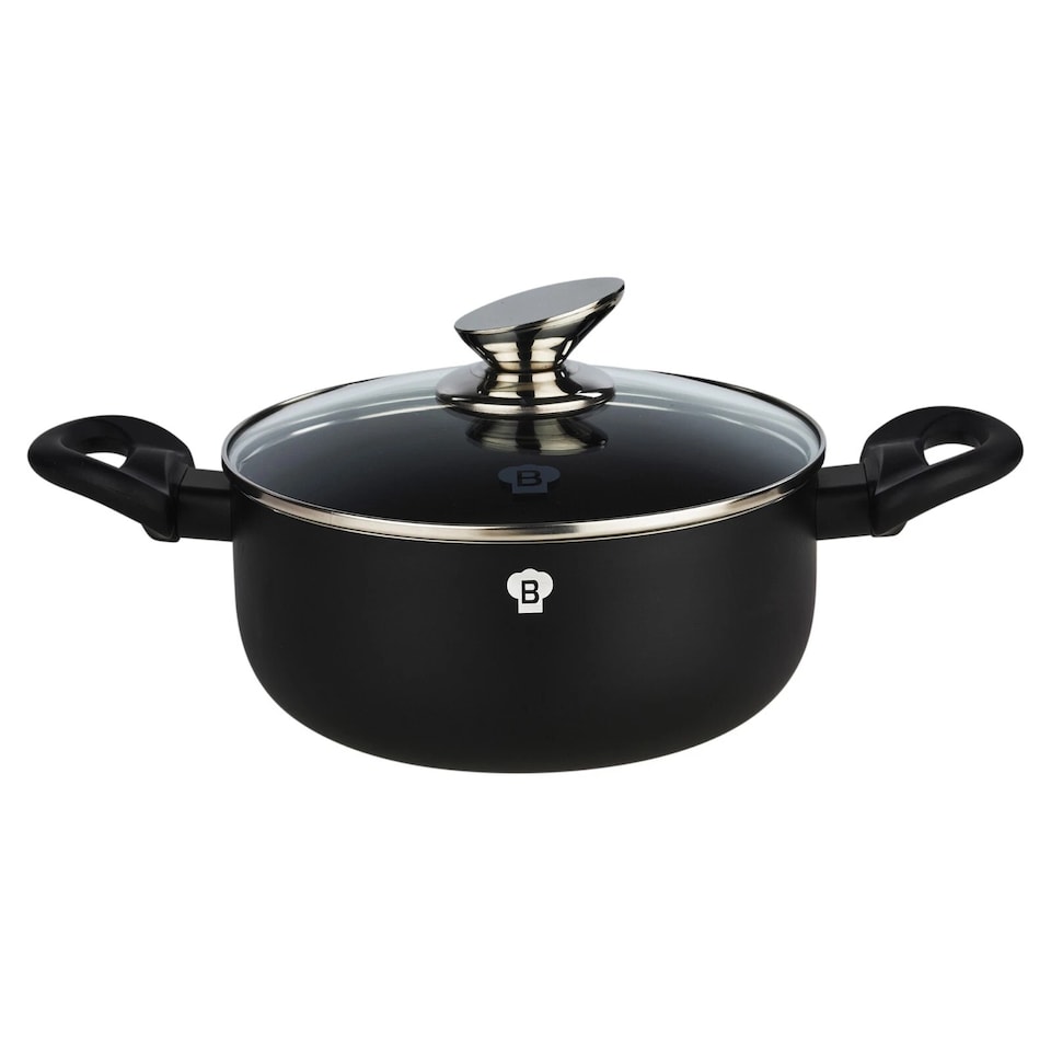image 1 of 5Pc Set Blaumann Cookware Induction Pot Pan Saucepan Casserole Soft Touch Handle | Black | Matt Black | 5