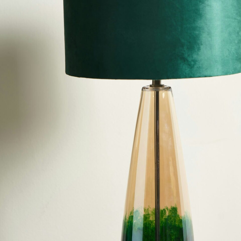 image 1 of Elena Green Glass Table Lamp