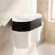 image 3 of Double Tempered Glass Toothmug Toothbrush Cup Bathroom Black Powder Coated Zamak