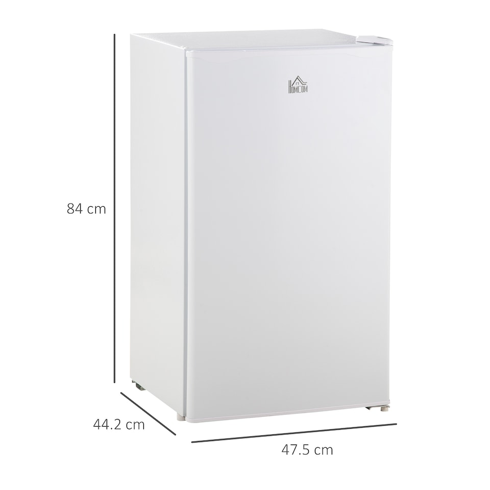 image 1 of HOMCOM Under Counter Fridge, 91L Small Fridge with Chiller Box, Removable Shelf, Reversible Door, Adjustable Legs, Mini Refrigerator, White