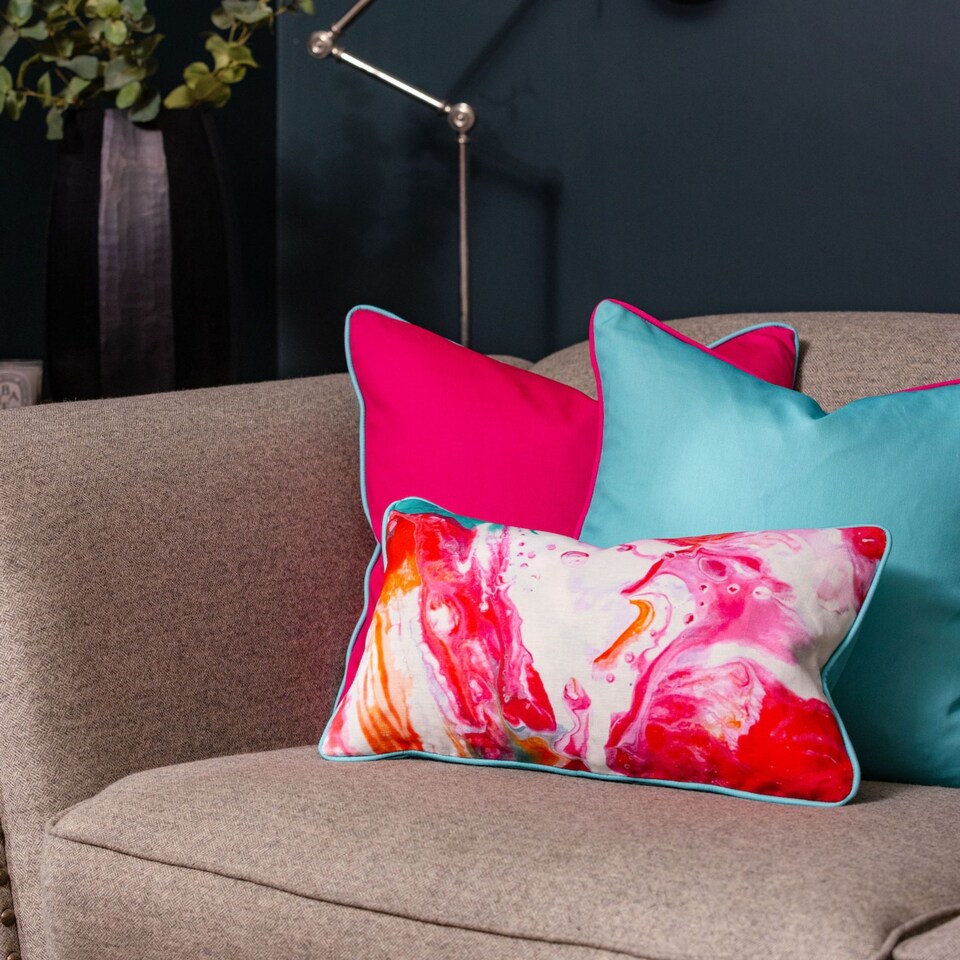 image 1 of Ulster Weavers Plain Linen Cushion Cover LS Cerise