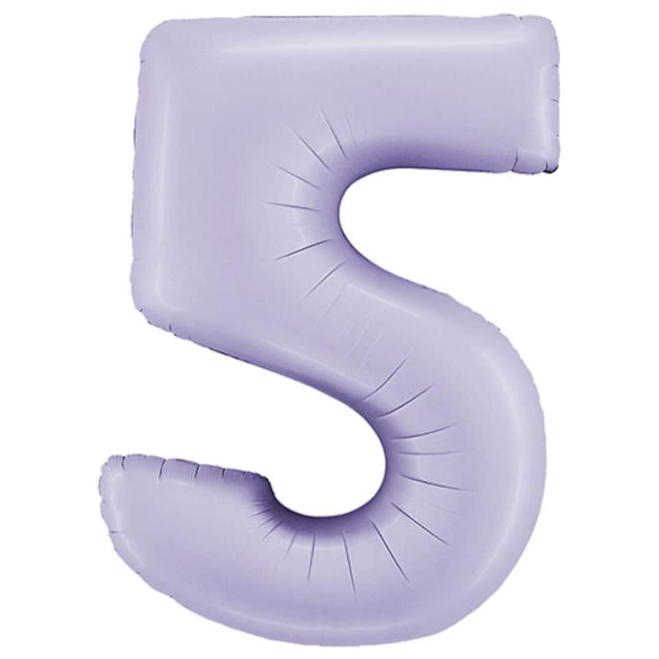 image 1 of Satin Lilac Number 5 Giant Foil Helium Balloon 102cm / 40 in