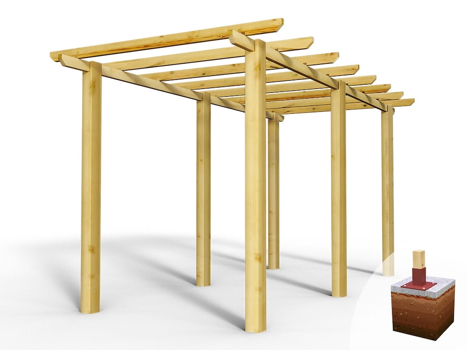 image 1 of eDecks HD Village Walkway Garden Pergola w/ Concrete In Posts 2.7m - 2.4 x 4.8m
