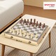 image 3 of SPORTNOW 15 Inch Wooden Chess Set with Draughts Board Game, 2 in 1 Foldable Chess and Draughts Set with Pine Wood Pieces, Storage Grooves for Travel for Adults and Kids, Brown