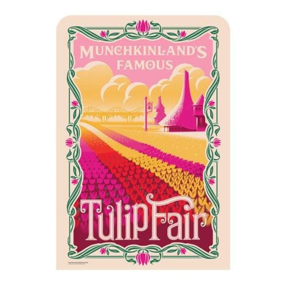 image 1 of Official Universal Pictures Wicked Munchkinland Tulip Fair Single Backdrop Cardboard Cutout 185cm