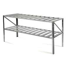 Lacewing Traditional 2 Tier Greenhouse Staging Shelving Bench in Silver 126cm