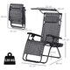 image 9 of Outsunny Zero Gravity Chair Adjustable Patio Lounge w/ Cup Holder Light Grey