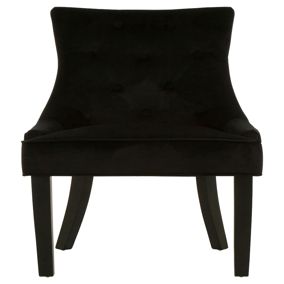 image 1 of Interiors by Premier Black Velvet Chair, Enchanting Sleep Chair, Easy to Assemble Borg Chair, Comfy Dining Chair