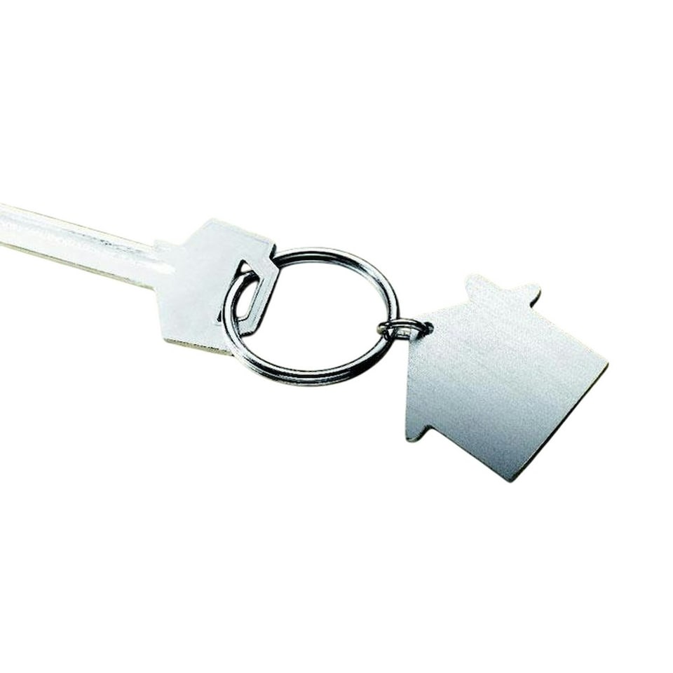 image 1 of MidOcean Heim House Metal Keyring - Matt Silver - One Size