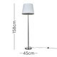 image 3 of ValueLights Charlie Chrome Floor Lamp XL White Taper Shade & Bulb 