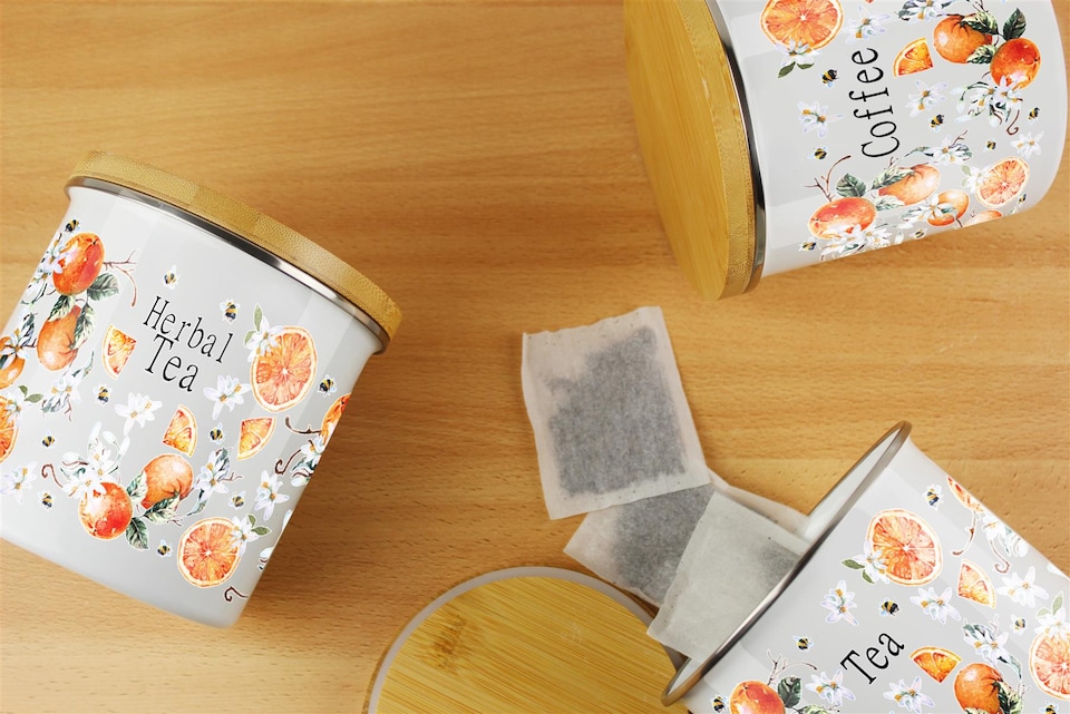 image 1 of Tangerines Large Decaf Coffee Canister