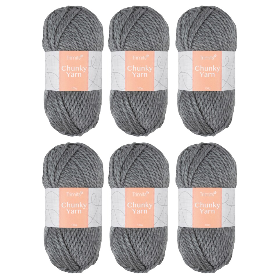 image 1 of Trimits Chunky Knitting Yarn 6 x 100g Acrylic Knitting & Crochet Wool Soft Touch Machine Washable OEKO-TEX