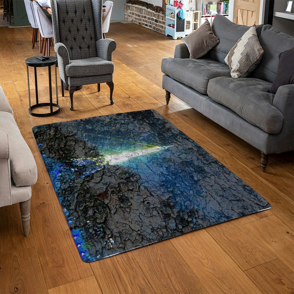 image 1 of Eiffel tower and bark (Rug) Blue | Large: 140x200cm