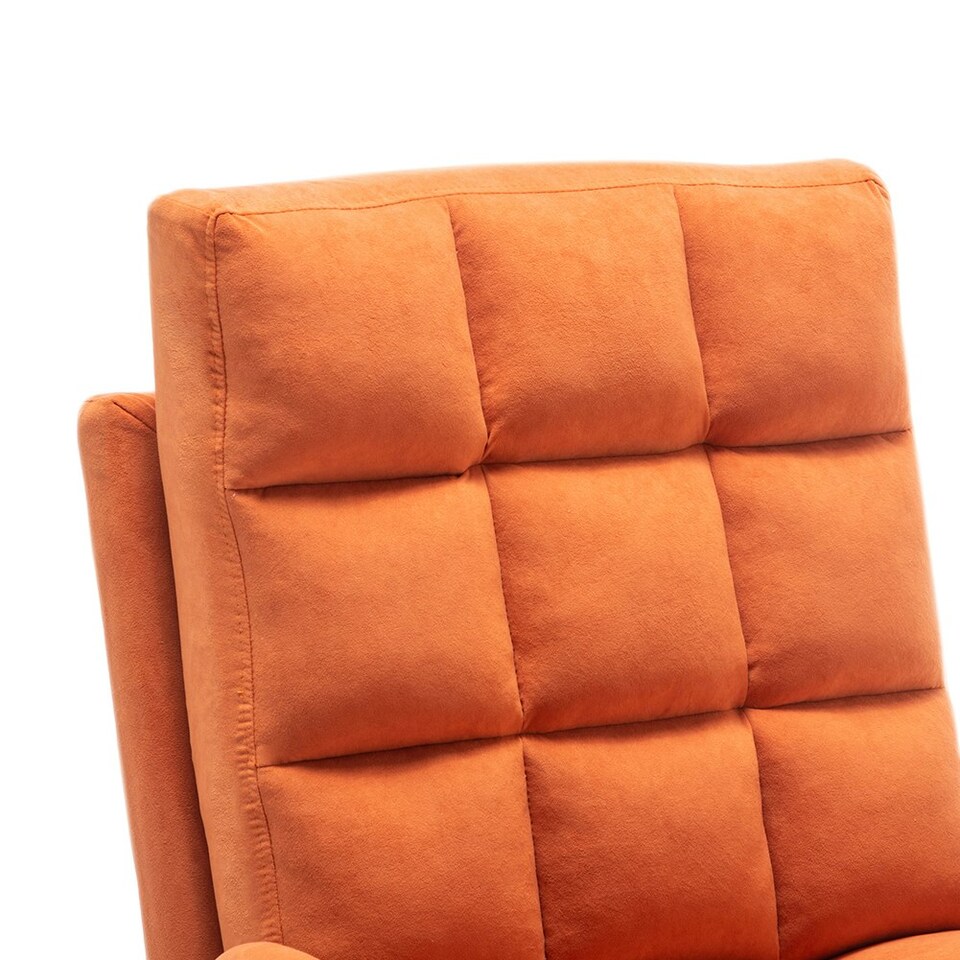 image 1 of Living and Home Recliner Armchair and Ottoman Set with Metal Legs - Orange