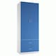 image 1 of White 2-Door 2-Drawer Wardrobe. Blue | Accent Colour: Blue