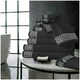 image 1 of VELVETIO 8 Piece Towel Bale Set Jacquard Greek Key Pattern - 100% Cotton, 450 GSM Grey | Charcoal