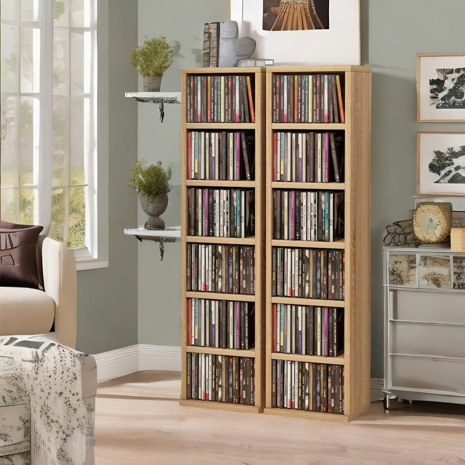 image 1 of 6 Tier Shelves Storage Unit Set Natural Brown Brown | One Size