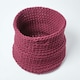image 2 of Homescapes Plum Cotton Knitted Round Storage Basket - 42 x 37cm | Purple | L