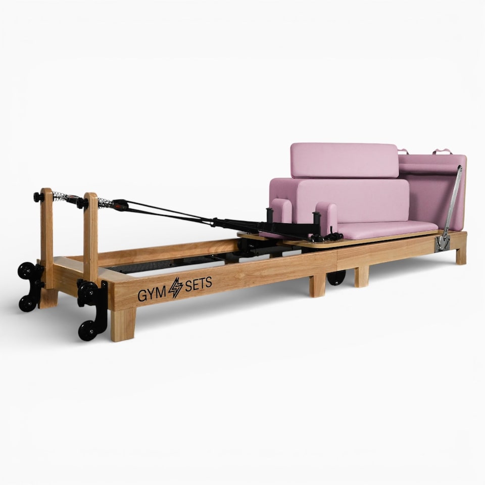 image 1 of GYM SETS Oak Reformer Pilates Studio Machine | Pink
