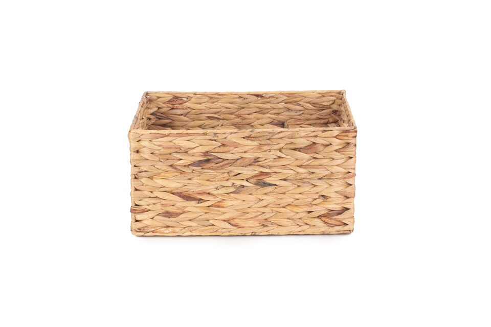 image 1 of Large Water Hyacinth Rectangular Storage Basket | Brown | Brown