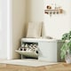 image 7 of HOMCOM Shoe Storage Bench with Cushion and Flip-Drawer White