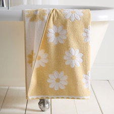 D & D Daisy Floral Bath Sheet Ochre