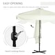image 3 of Outsunny 2.3m Half Round Parasol Garden Sun Umbrella Metal w/ Crank Off-White