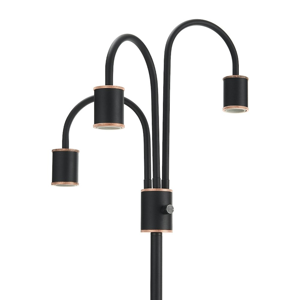 image 1 of Living and Home Industrial 3-Light Floor Lamp, 164