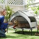 image 2 of PawHut Portable Elevated Dog Bed with Removable Canopy | Grey | Light Grey