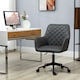 image 2 of Vinsetto Home Office Chair Leather-Feel Fabric Swivel Chair with Armrests Grey