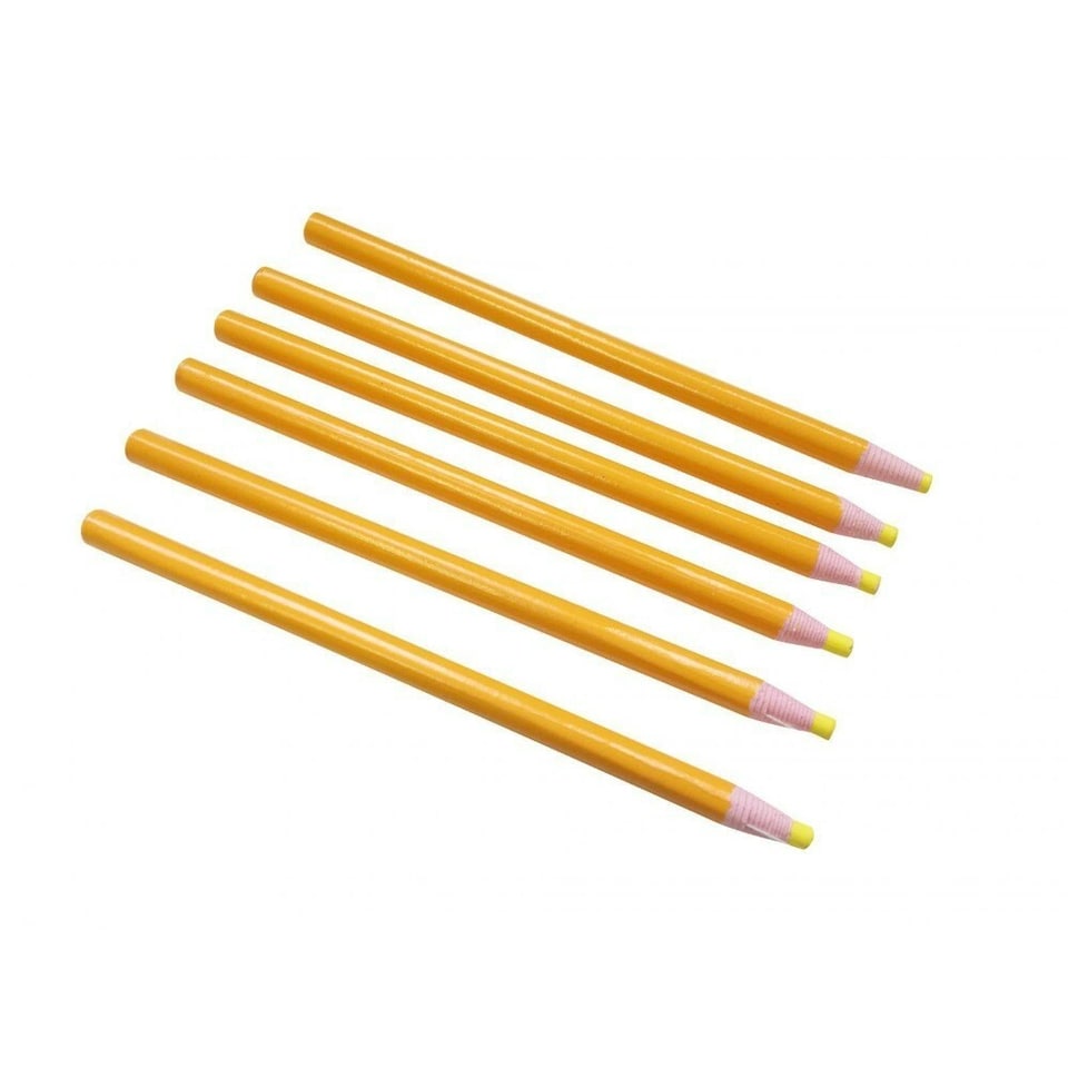image 1 of Pack of 12 Yellow Chinagraph Pencils by Janrax - Peel Off China Markers