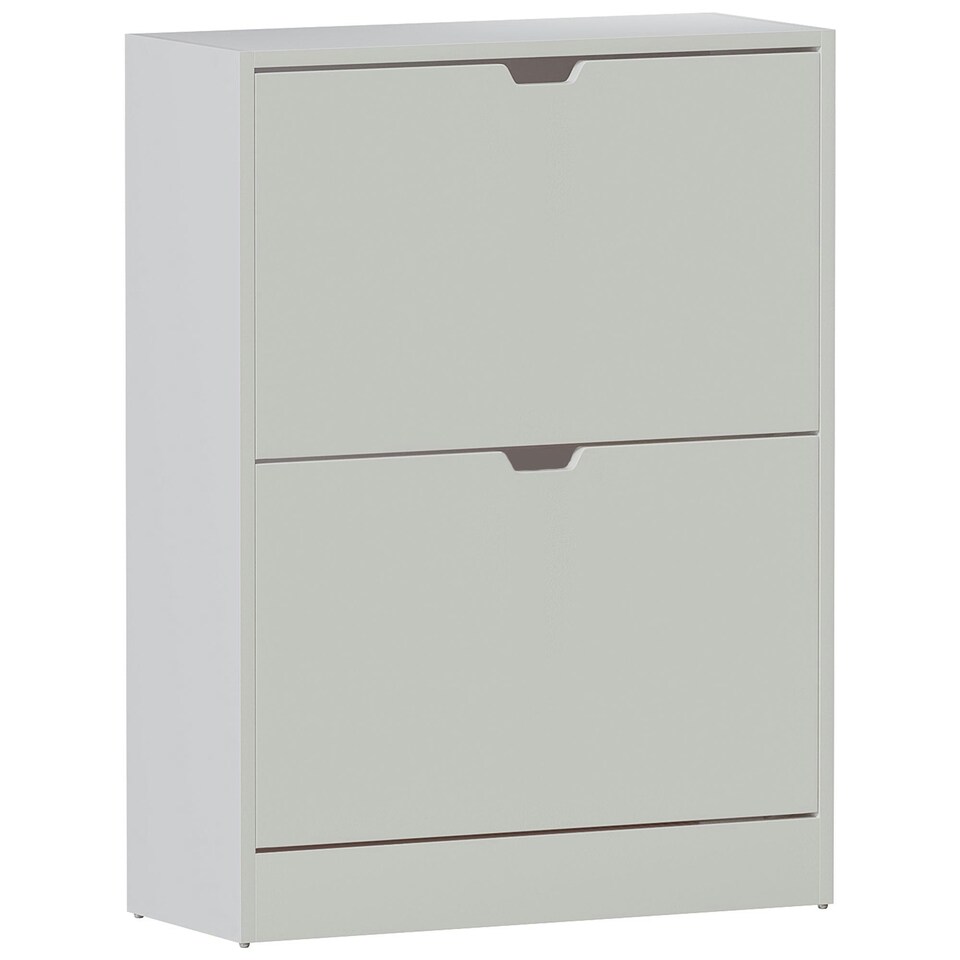 image 1 of Vida Designs 2 Drawer Shoe Cabinet Shoe Rack Storage Cupboard, 100% FSC, White