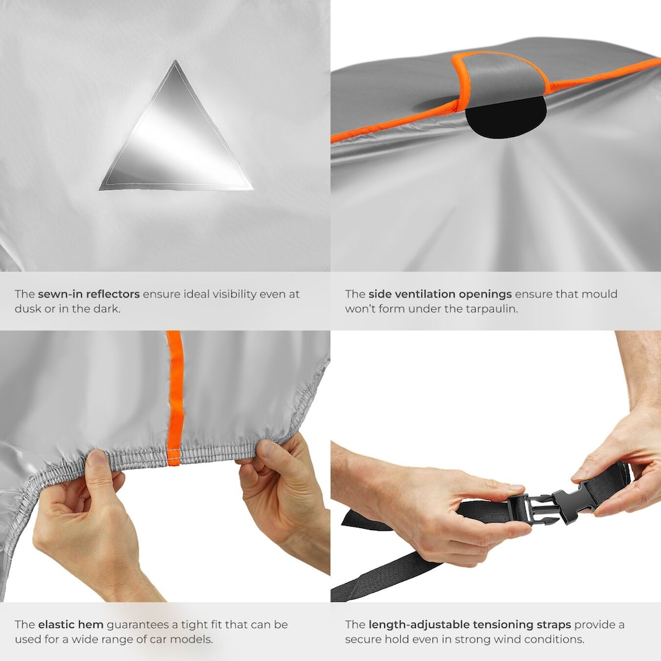 image 1 of Universal Car Cover Franz for Waterproof, Breathable, and Padded Protection | Grey | grey | XL (533 x 178 x 120 cm) | 1