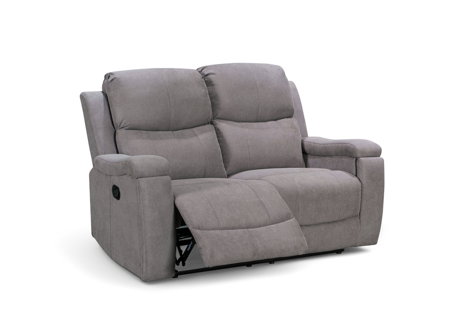 image 1 of Chenille Fabric Light Grey 2 Seater Manual Recliner Sofa VISCONTI