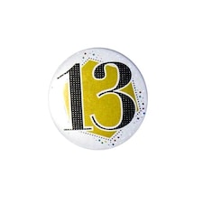 Age 13 Yellow Small Badge 6cm
