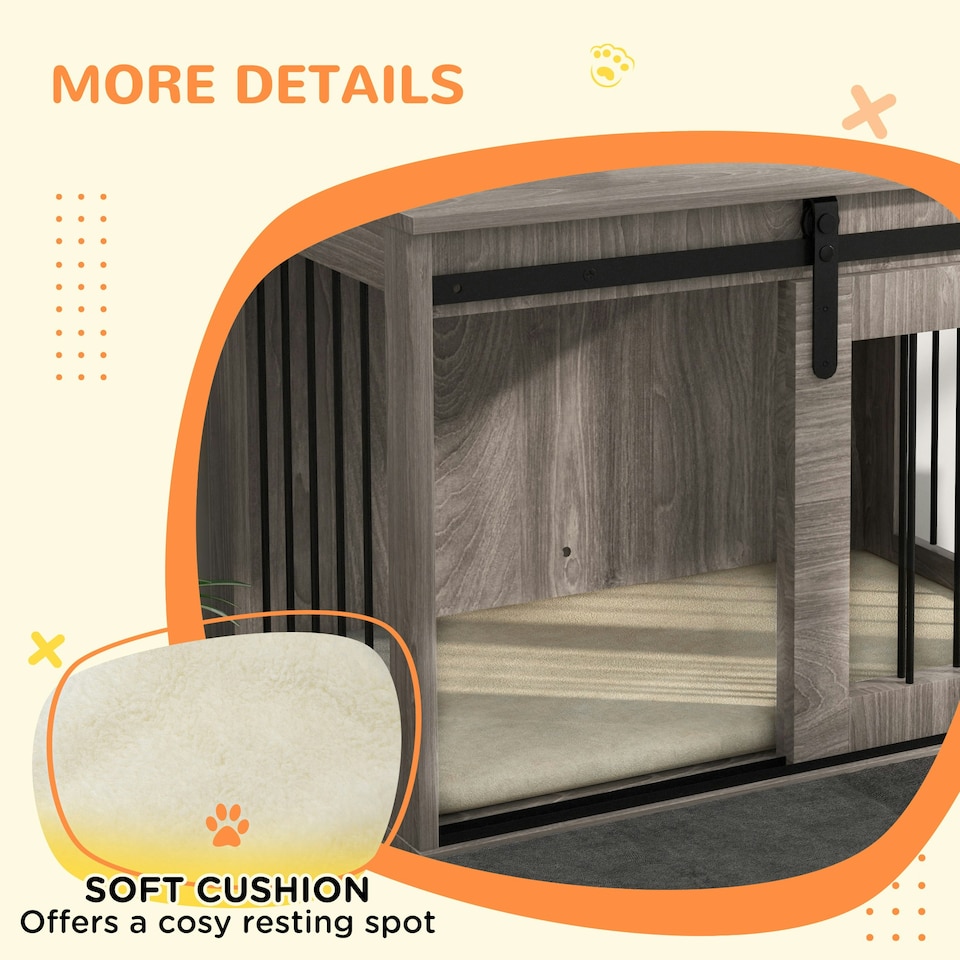 image 1 of PawHut Dog Crate Furniture with Removable Cushion, for Medium Dogs - Brown