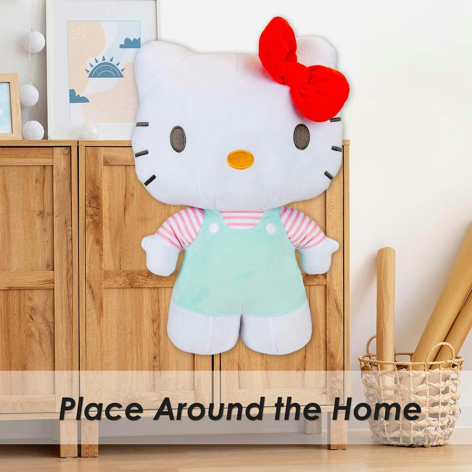 image 1 of Hello Kitty Soft Toy Large Plush Light Blue Cute Plush Huggable Cuddly 50cm Blue