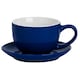 image 1 of Argon Tableware 2pc Coloured Cappuccino Cup & Saucer Set - 250ml - Navy - Coffee Cup Latte Cup Drinking Cup