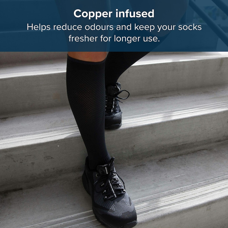 image 1 of Copper Fit Energy Compression Socks (L/XL) Black | L