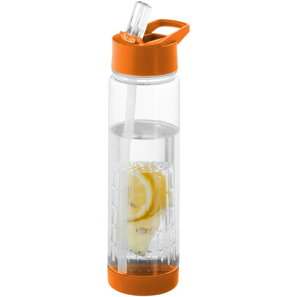 Bullet Tutti Frutti Bottle With Infuser - Transparent/Orange - 25.9 x 7.1 cm