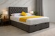 image 1 of Divan Ottoman Grey Plush Chesterfield 5ft Kingsize Bed Set With Headboard and Mattress