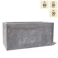 Primrose Cement Finish Grey Fibrecotta Square Cube Outdoor Planter 60cm